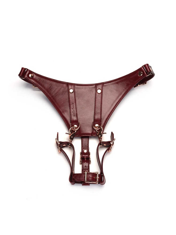 Wine Red Delux Strap On Forced Orgasm Harness Belt Liebe Seele