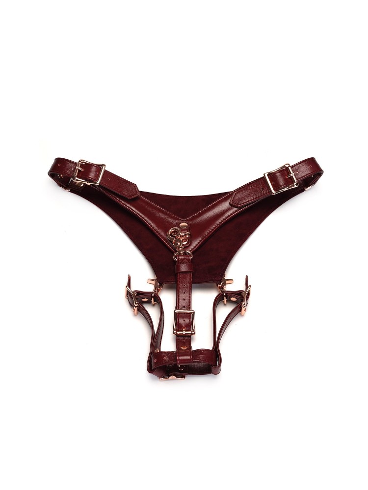 Wine Red Delux Strap On Forced Orgasm Harness Belt Liebe Seele