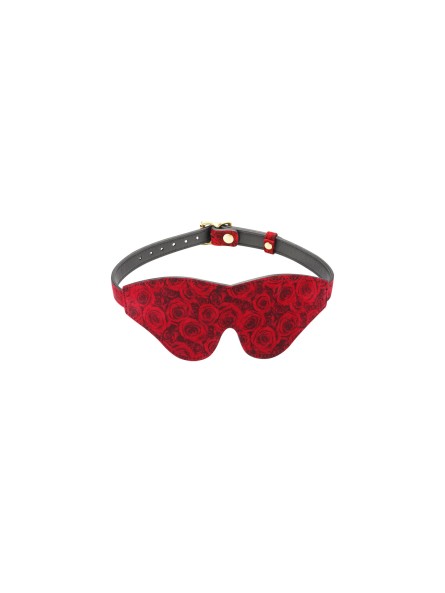 Maska Kinbaku Ukiyoe Red Rosy Lamb Leather Blindfold Liebe Seele