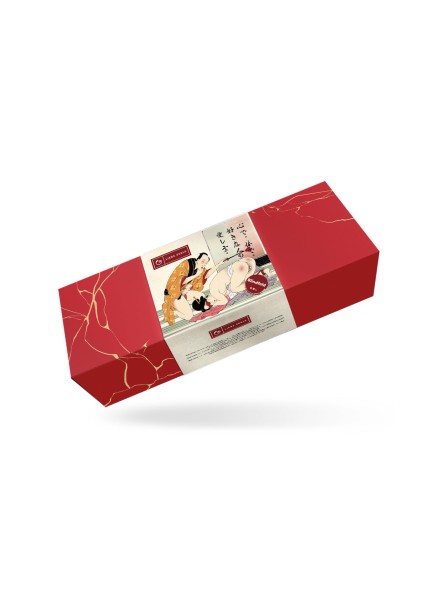 Maska Kinbaku Ukiyoe Red Rosy Lamb Leather Blindfold Liebe Seele