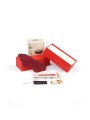 Maska Kinbaku Ukiyoe Red Rosy Lamb Leather Blindfold Liebe Seele