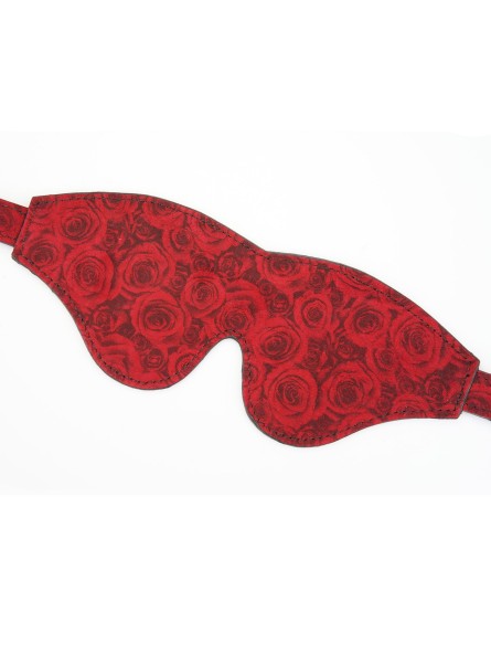 Maska Kinbaku Ukiyoe Red Rosy Lamb Leather Blindfold Liebe Seele