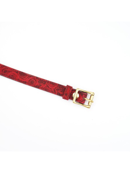 Maska Kinbaku Ukiyoe Red Rosy Lamb Leather Blindfold Liebe Seele