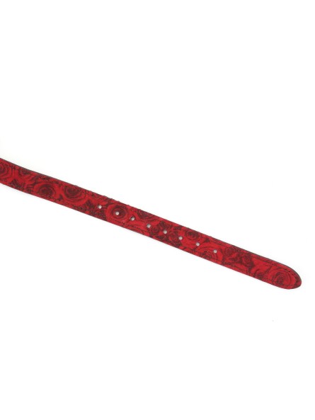 Maska Kinbaku Ukiyoe Red Rosy Lamb Leather Blindfold Liebe Seele
