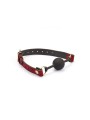 Kinbaku Ukiyoe Bal Gag With Red Rosy Leather Straps Liebe Seele