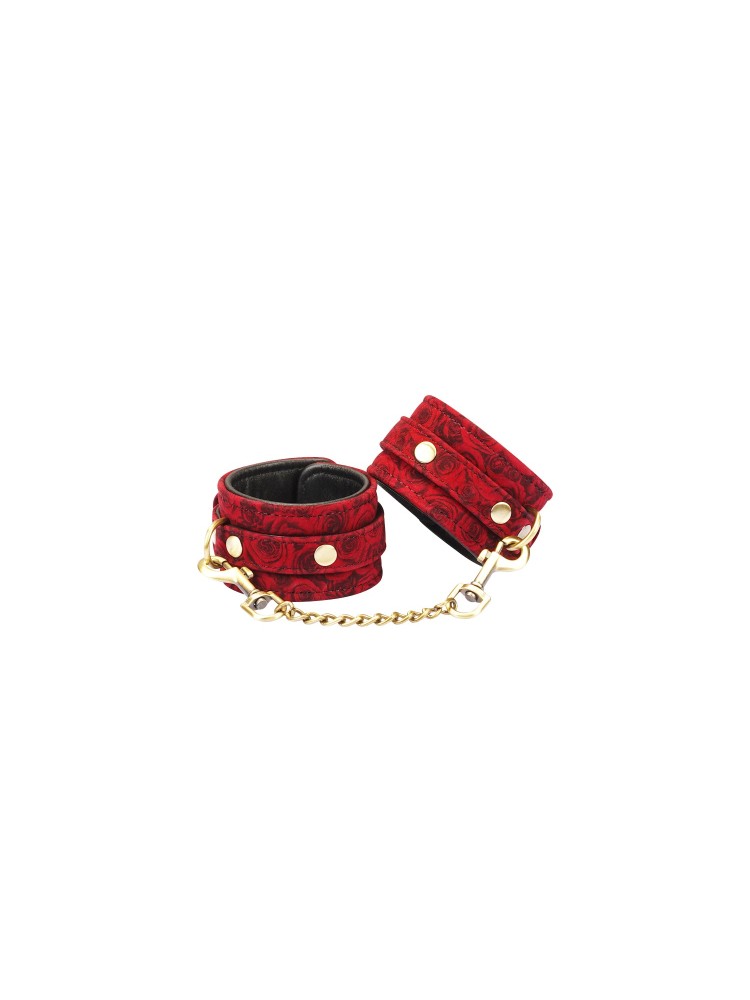 Kinbaku Ukiyoe Red Rosy Lamb Leather Handcuffs Liebe Seele