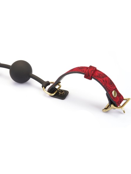 Kinbaku Ukiyoe Bal Gag With Red Rosy Leather Straps Liebe Seele