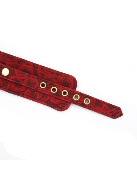 Kinbaku Ukiyoe Red Rosy Lamb Leather Handcuffs Liebe Seele