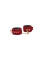 Kinbaku Ukiyoe Red Rosy Lamb Leather Ankle Cuffs Liebe Seele