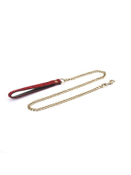 Kinbaku Ukiyoe Red Rosy Leather Collar And Leash Liebe Seele