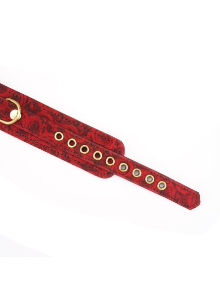 Kinbaku Ukiyoe Red Rosy Leather Collar And Leash Liebe Seele