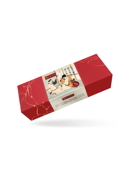 Uprząż Kinbaku Ukiyoe Red Rosy Leather Hogtie Liebe Seele