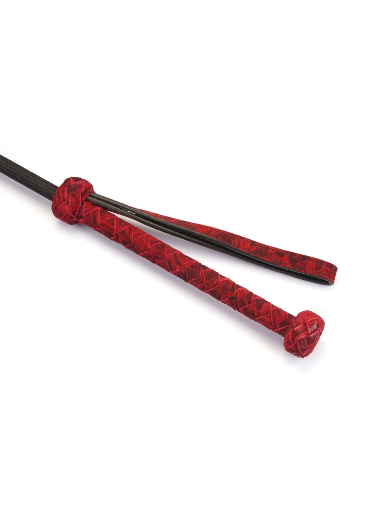 Szpicruta Kinbaku Ukiyoe Red Rosy Leather Crop Liebe Seele