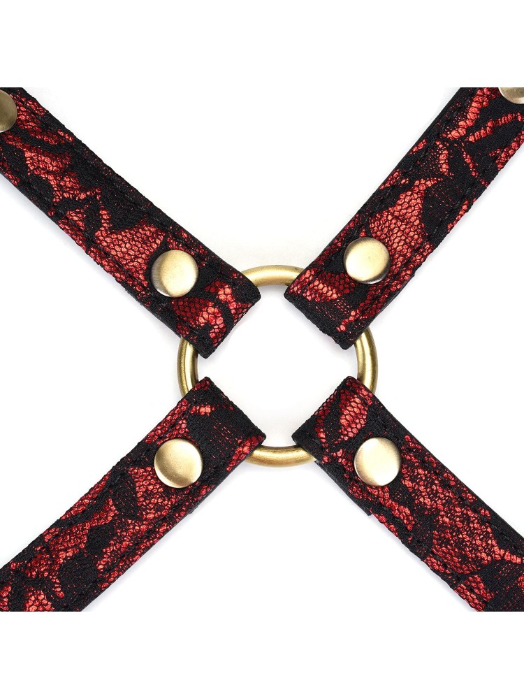 Uprząż Bondage Victorian Garden Lace And Pu Hogtie Liebe Seele