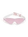 Maska White & Pink Fairygoat Leather Blindfold Liebe Seele