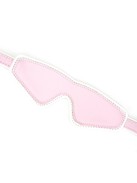 Maska White & Pink Fairygoat Leather Blindfold Liebe Seele