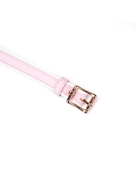 Maska White & Pink Fairygoat Leather Blindfold Liebe Seele