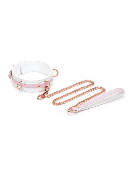 Obróżka White & Pink Fairy Goat Leather Collar Liebe Seele