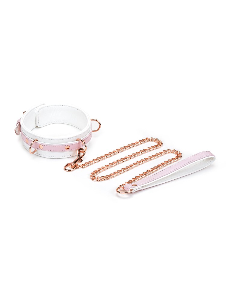 Obróżka White & Pink Fairy Goat Leather Collar Liebe Seele