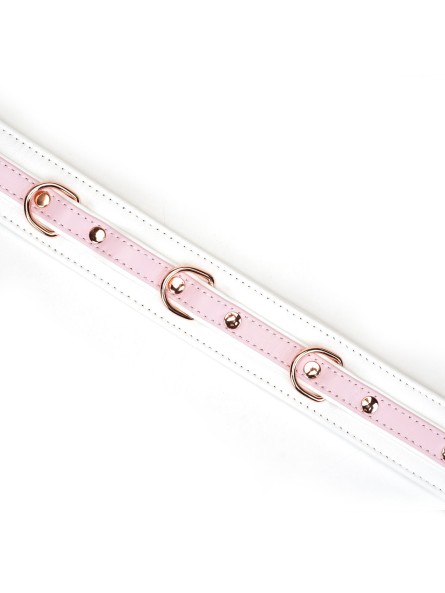 Obróżka White & Pink Fairy Goat Leather Collar Liebe Seele
