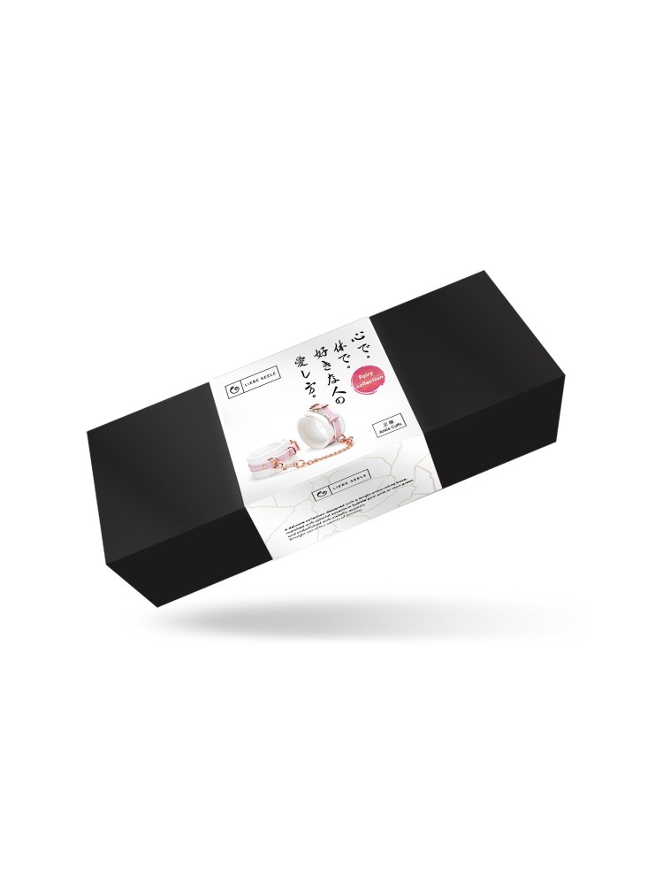 Kajdanki White & Pink Fairy Goat Leather Ankle Cuffs Liebe Seele