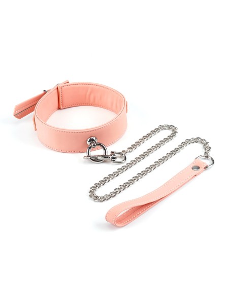 Obróżka Pink Organosilicon Collar With Leash Liebe Seele