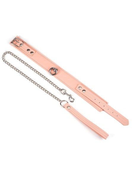 Obróżka Pink Organosilicon Collar With Leash Liebe Seele