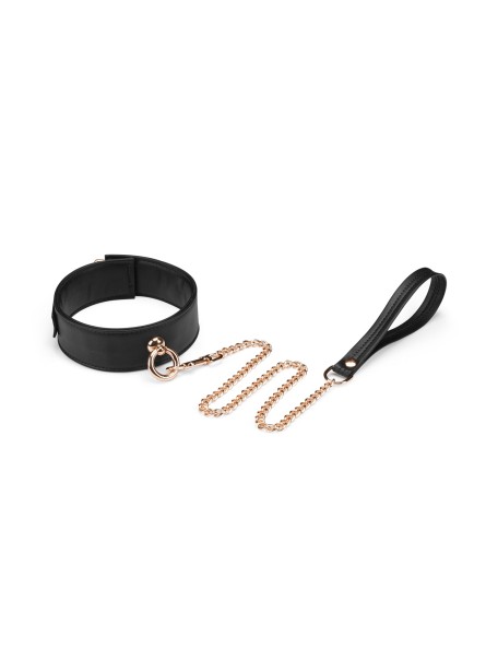 Obróżka Black Organosilicon Collar With Leash Liebe Seele