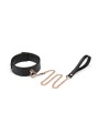Obróżka Black Organosilicon Collar With Leash Liebe Seele