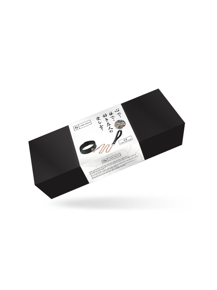 Obróżka Black Organosilicon Collar With Leash Liebe Seele