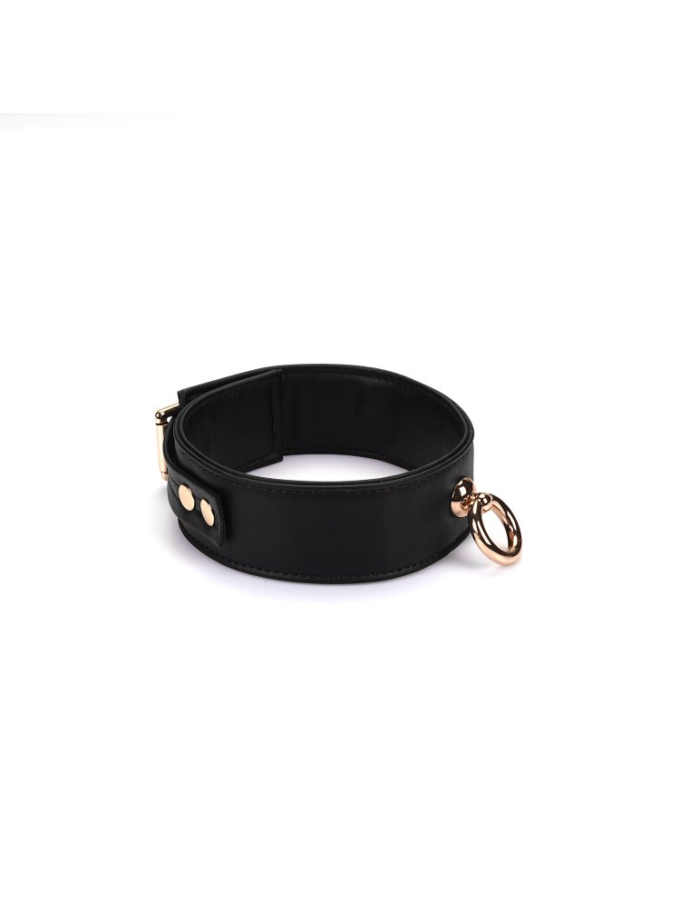 Obróżka Black Organosilicon Collar With Leash Liebe Seele