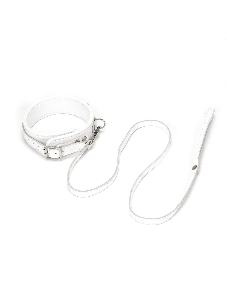 Obróżka Ze Smyczą Fuji White Collar With Leash Liebe Seele