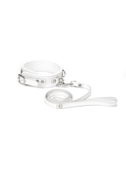 Obróżka Ze Smyczą Fuji White Collar With Leash Liebe Seele