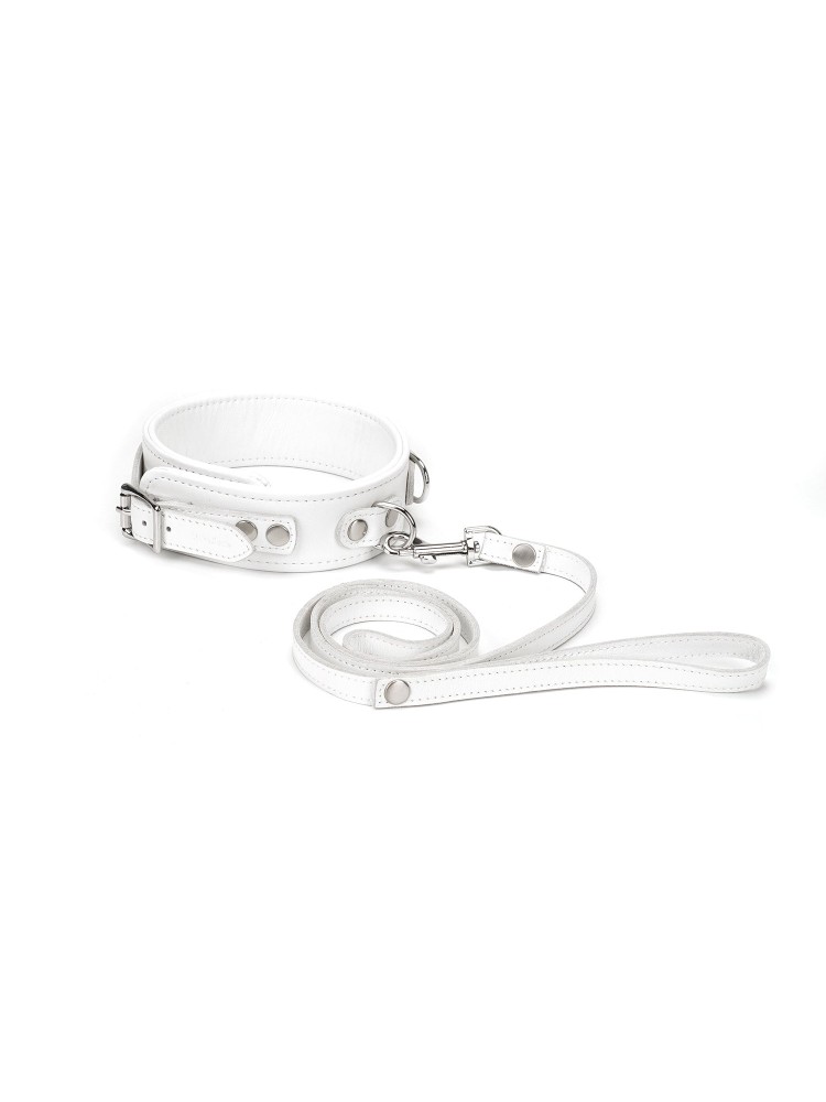 Obróżka Ze Smyczą Fuji White Collar With Leash Liebe Seele