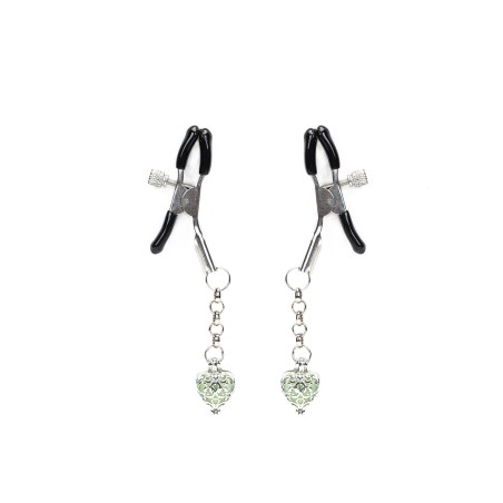 Klamerki Na Sutki Glow-In-Dark Nipple Clamps Liebe Seele zielone