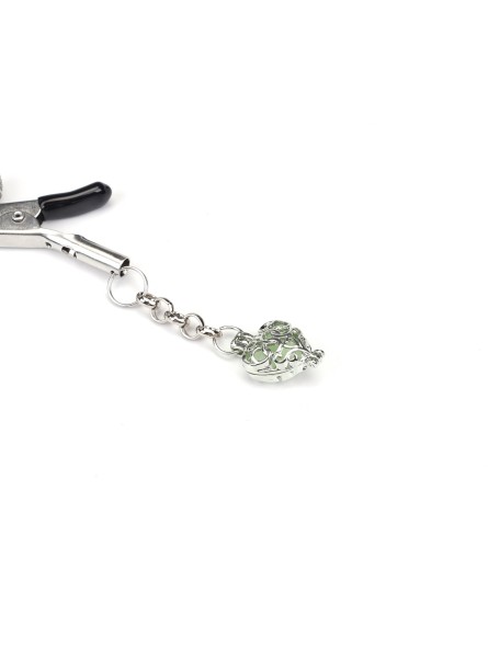 Klamerki Na Sutki Glow-In-Dark Nipple Clamps Liebe Seele zielone
