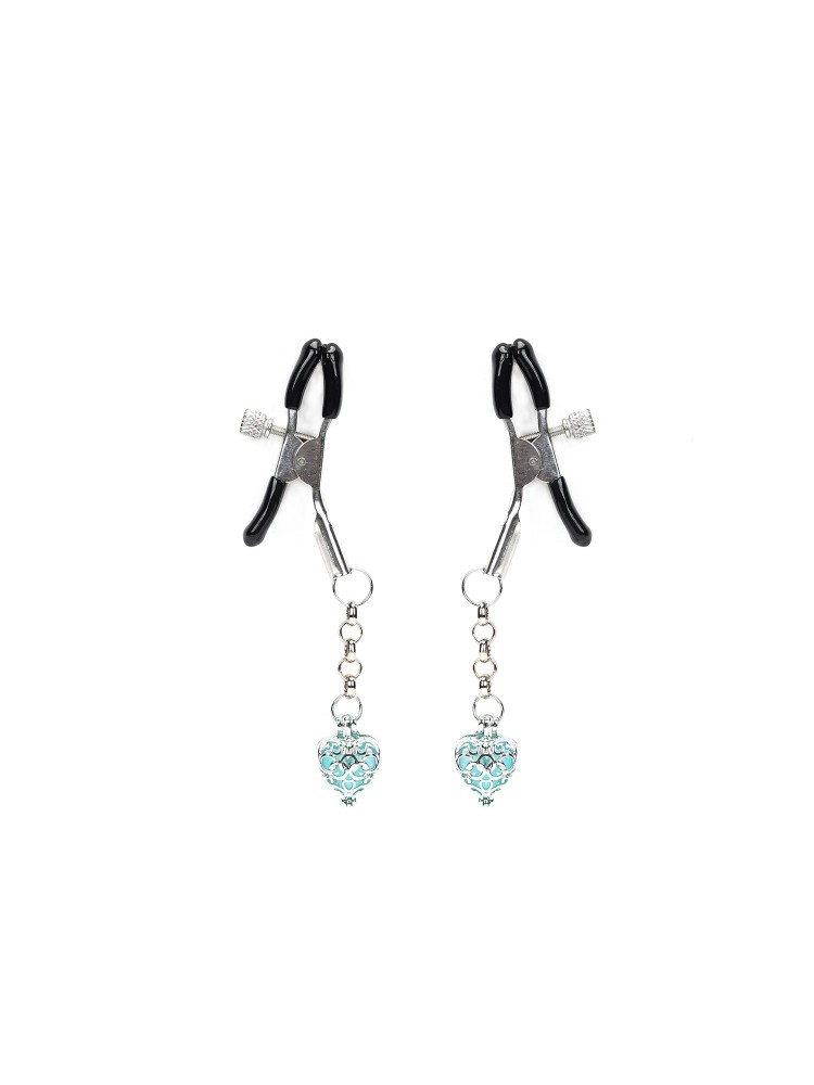 Klamerki Na Sutki Glow-In-Dark Nipple Clamps Liebe Seele błękitne