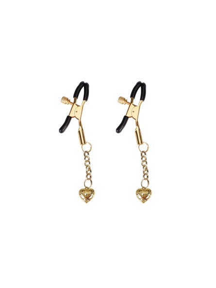 Klamerki Na Sutki Gold Hollow Heart Nipple Clamps Liebe Seele
