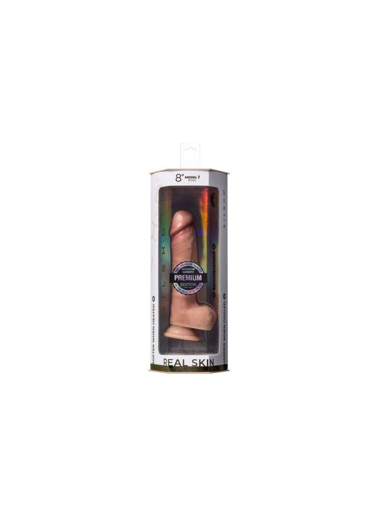 Dildo 21 Cm Premium Real Skin Model 1 (8") Flesh Silexd