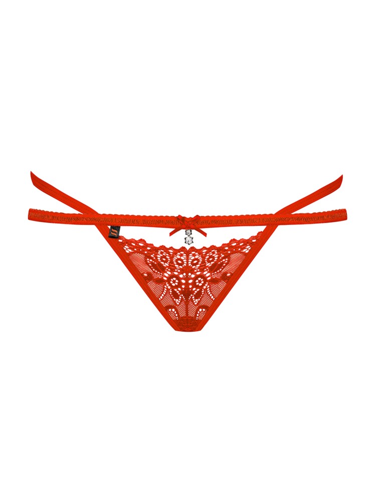 838-Tho-3 Stringi Czerwone S/M Obsessive