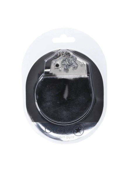 Kajdanki Heavy-Duty Fluffy Handcuffs Black Ouch!