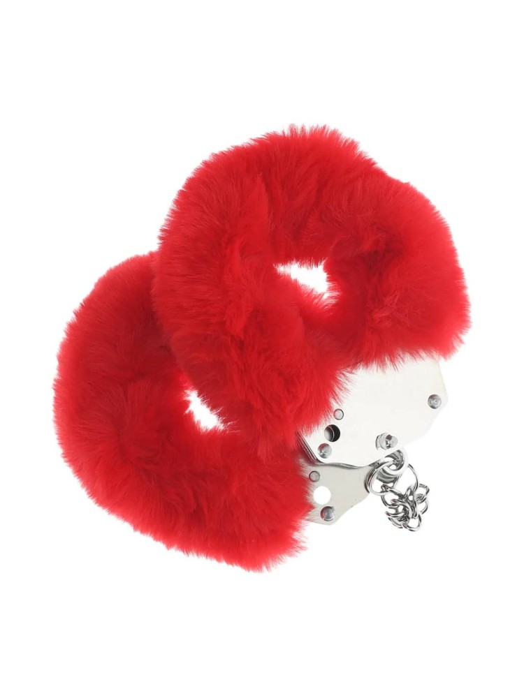 Kajdanki Heavy-Duty Fluffy Handcuffs Red Ouch!