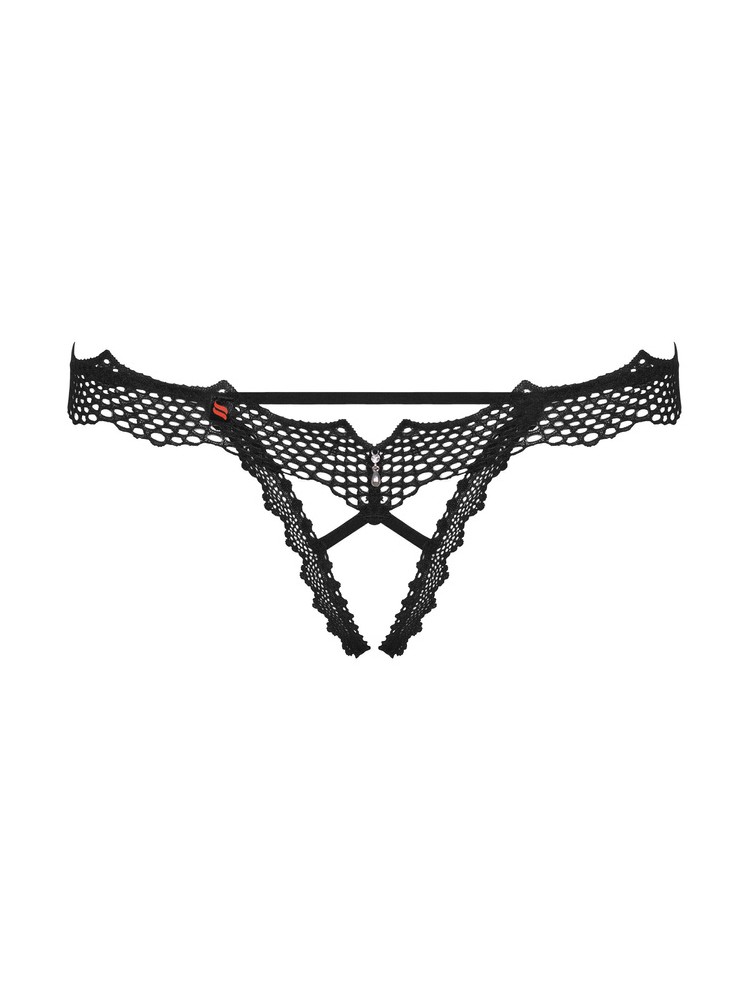 Bravelle stringi otwarte czarne  S/M Obsessive