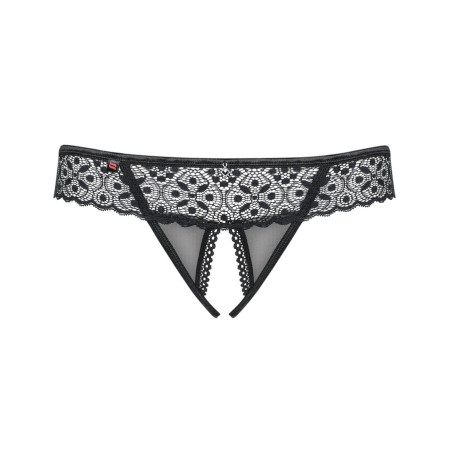 Shibu stringi otwarte czarne L/XL Obsessive