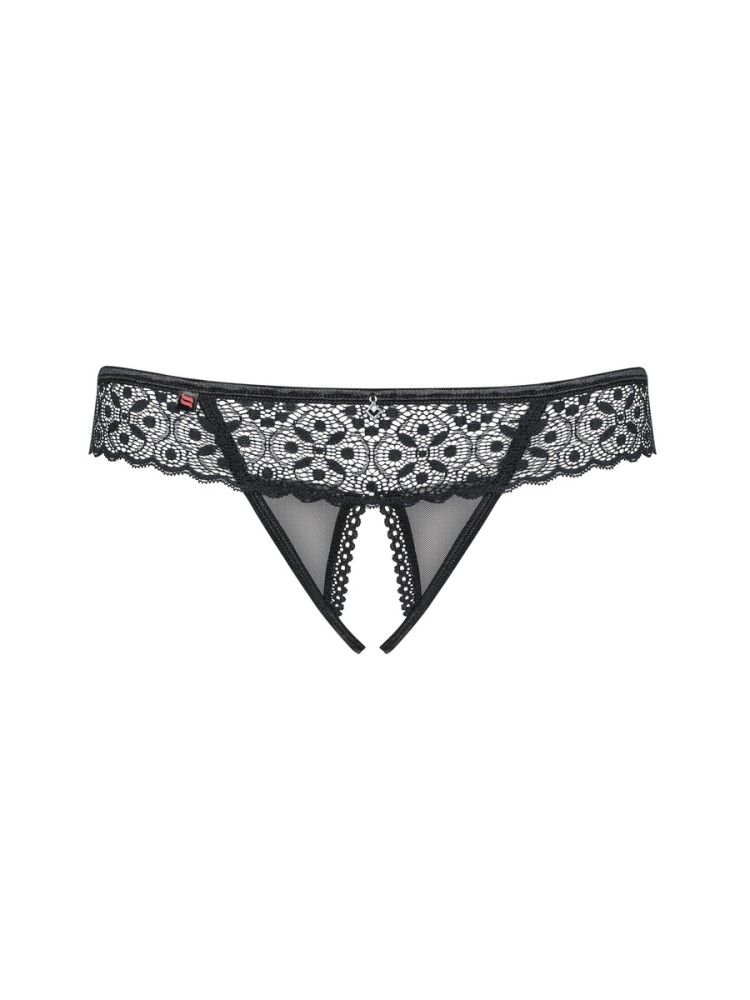 Shibu stringi otwarte czarne L/XL Obsessive