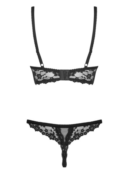 Letica komplet 2-częściowy otwarty czarny L/XL Obsessive