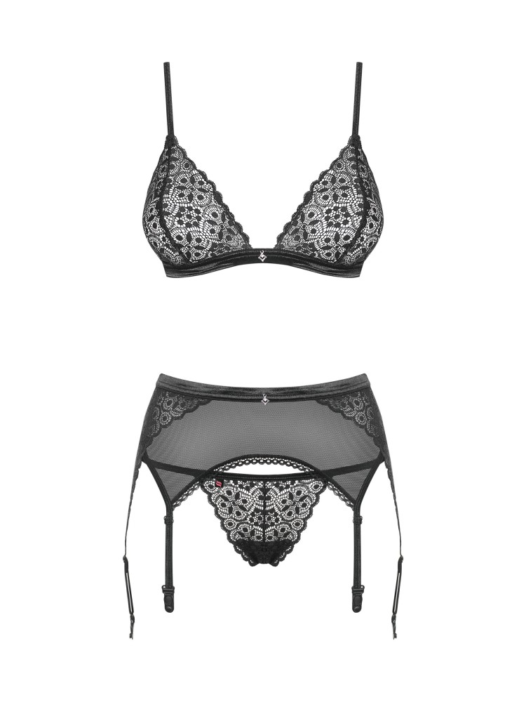 Shibu komplet 3-częściowy czarny  S/M Obsessive