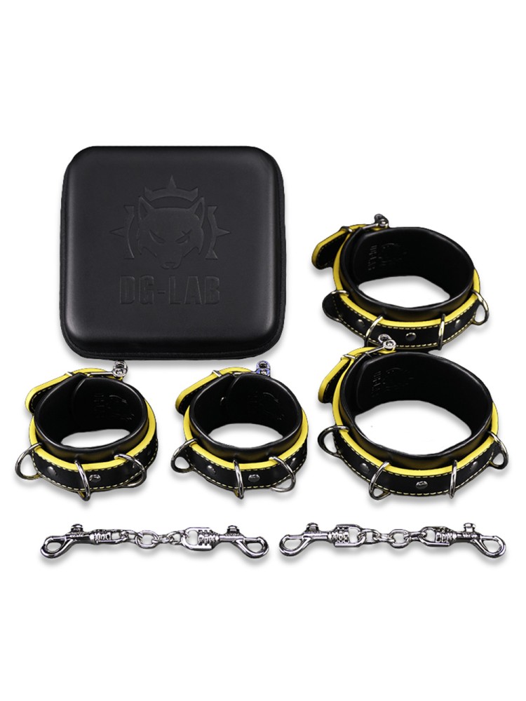 Zestaw do krępowania Hunter Restraints Set Black/Yellow Dungeon Lab