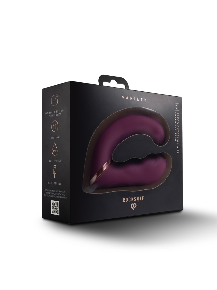 Wibrator Do Punktu G Ze Stymulatorem Variety Burgundy Rocks-Off