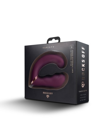 Wibrator Do Punktu G Ze Stymulatorem Variety Burgundy Rocks-Off